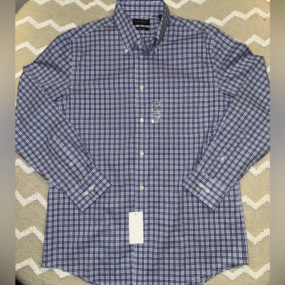 Lauren Ralph Lauren New Blue Checkered Men's button Shirt